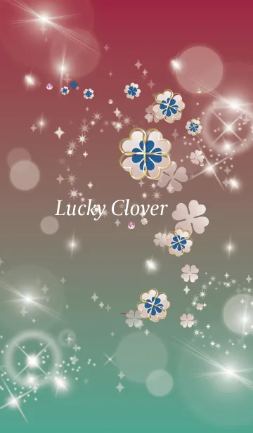 [LINE着せ替え] ボルドー : 舞う幸運の四葉の画像1