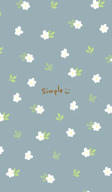 [LINE着せ替え] 白い小花 ブルー9の画像1