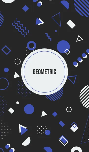 [LINE着せ替え] Geometric Basic Black Indigoの画像1