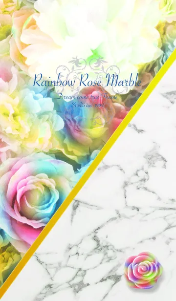 [LINE着せ替え] 幸運UP！！ Rainbow Rose Marbleの画像1