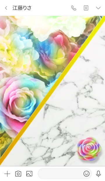 [LINE着せ替え] 幸運UP！！ Rainbow Rose Marbleの画像3