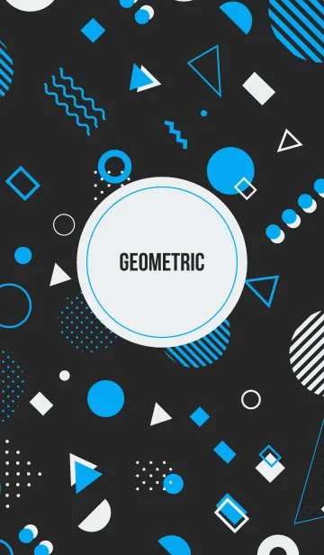 [LINE着せ替え] Geometric Basic Black Light Blueの画像1