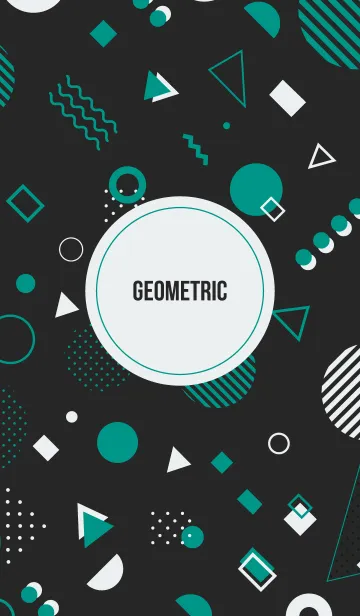 [LINE着せ替え] Geometric Basic Black Tealの画像1