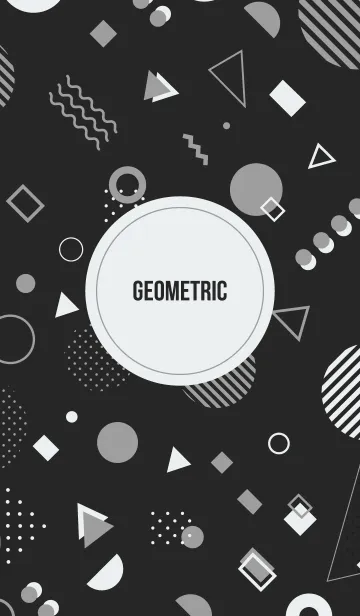 [LINE着せ替え] Geometric Basic Black Greyの画像1