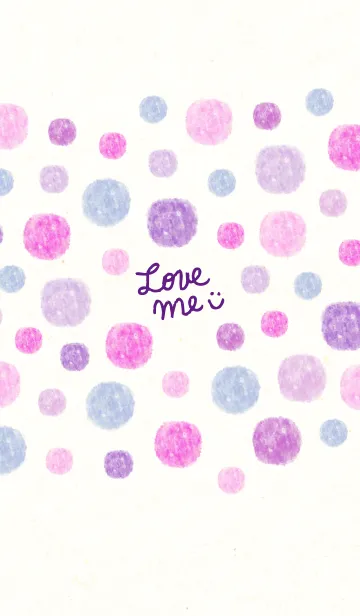 [LINE着せ替え] 水彩水玉パープルピンク14の画像1