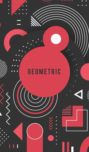 [LINE着せ替え] Geometric Flat Grapefruit Blackの画像1