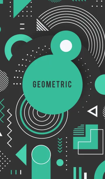 [LINE着せ替え] Geometric Flat Mint Blackの画像1