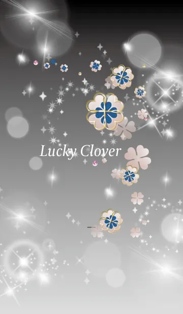 [LINE着せ替え] 黒 : 舞う幸運の四葉の画像1