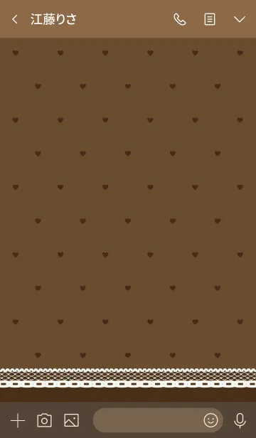 [LINE着せ替え] Girly Little Heart N.C choco brownの画像3