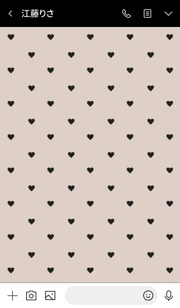 [LINE着せ替え] 黒ハートくすみベージュ2の画像3