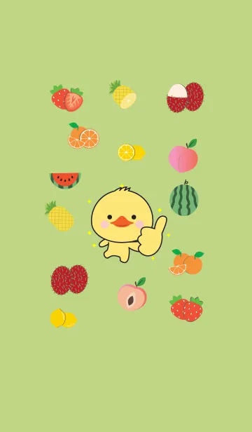 [LINE着せ替え] Cute Duck And Fruit (jp)の画像1