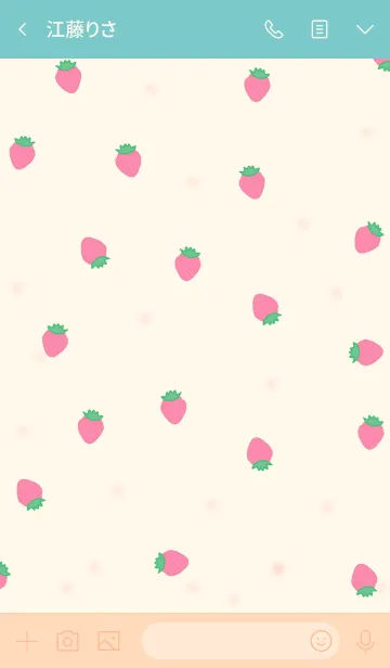 [LINE着せ替え] strawberry pattern/ mintgreen pinkの画像3