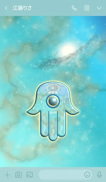 [LINE着せ替え] 幸せのお守り ターコイズのハムサ A 1.1の画像3