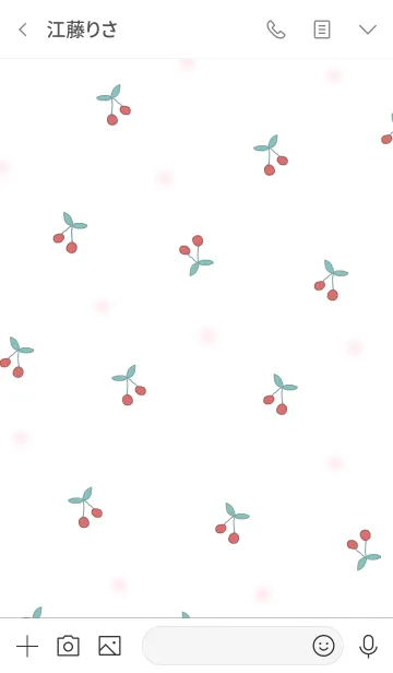 [LINE着せ替え] cherry pattern / pink grayの画像3