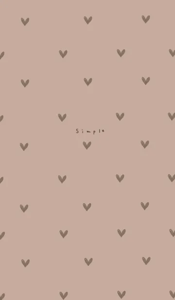 [LINE着せ替え] ベージュ。ブラウン。小さなハート。の画像1