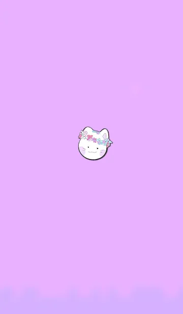 [LINE着せ替え] Simple flower crown cat 19の画像1
