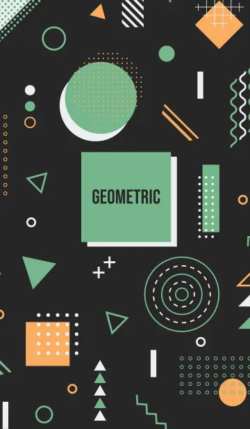 [LINE着せ替え] Geometric Flat Blackの画像1