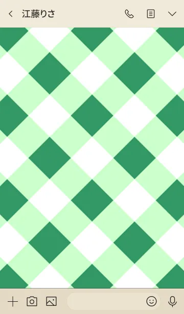 [LINE着せ替え] ギンガムチェック（緑）の画像3
