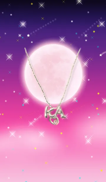 [LINE着せ替え] イニシャル K&A(ストロベリームーン)の画像1