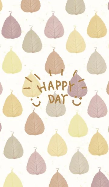 [LINE着せ替え] 茶色系葉っぱスマイル12の画像1