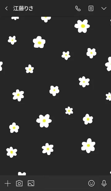 [LINE着せ替え] flower pattern / blackの画像3