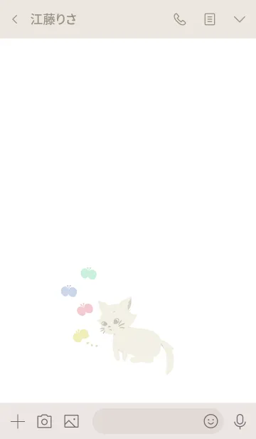 [LINE着せ替え] ちょうちょとこねこの画像3