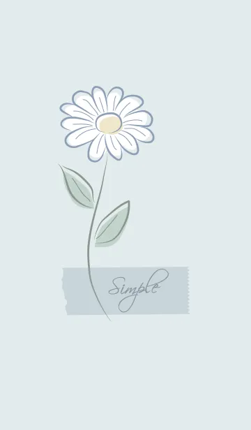[LINE着せ替え] ・Simple・Elegant flowers くすみブルーの画像1