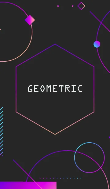 [LINE着せ替え] Geometric Gradient Line Blackの画像1