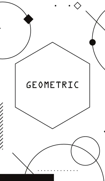 [LINE着せ替え] Geometric Line White & Blackの画像1