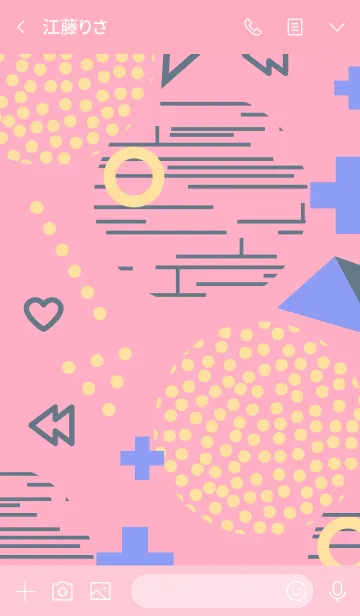 [LINE着せ替え] Geometric Pastel Light Pinkの画像3