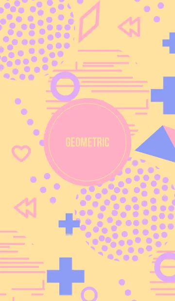 [LINE着せ替え] Geometric Pastel Cream (Pink Icon)の画像1