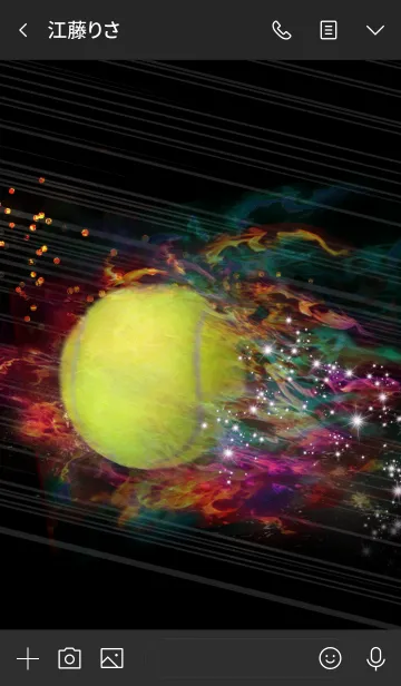 [LINE着せ替え] テニスボール 〜Tennisball Fire〜虹色の画像3