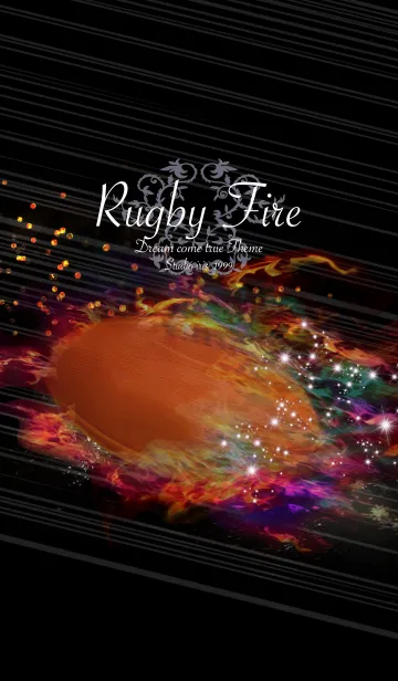 [LINE着せ替え] ラグビーボール 〜Rugbyball Fire〜虹色の画像1