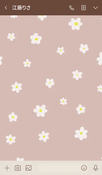 [LINE着せ替え] flower pattern / cocoa beigeの画像3